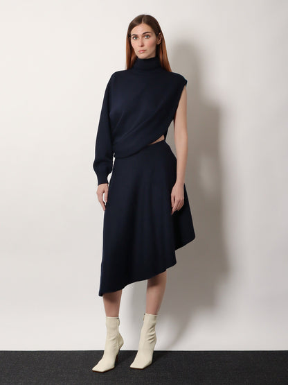 Alaia Cut-Out virgin wool dress - Minuit