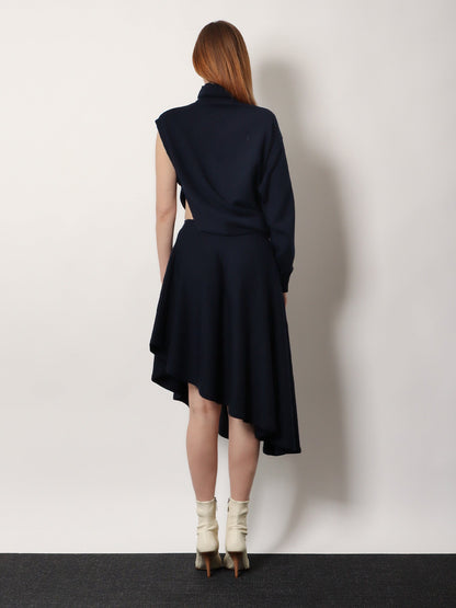 Alaia Cut-Out virgin wool dress - Minuit