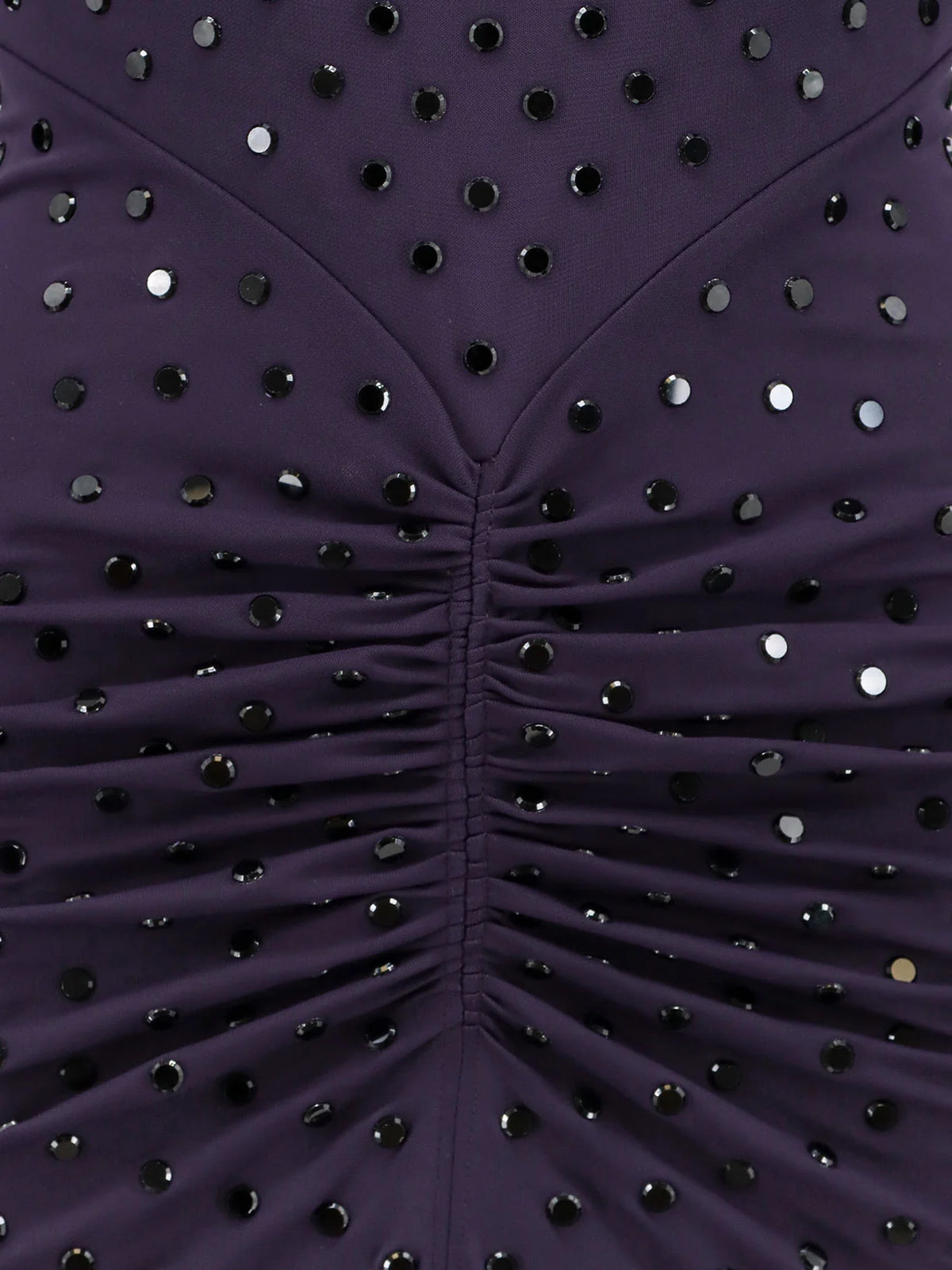 ALAÏA - Long viscose dress with all-over rhinestones