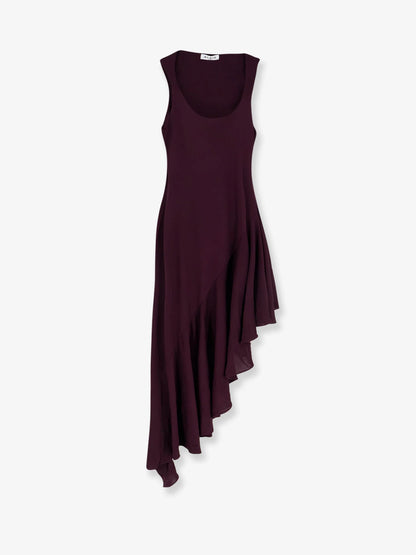 Alaia Long Asymmetrical Viscose Dress
