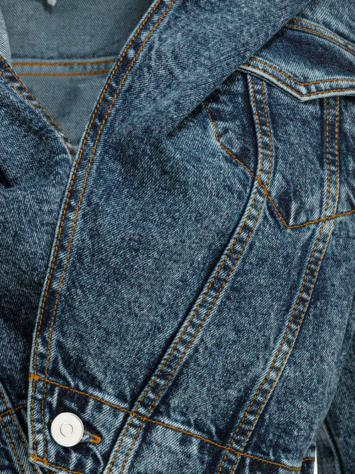 Alaia Hooded denim jacket - Bleu Neige