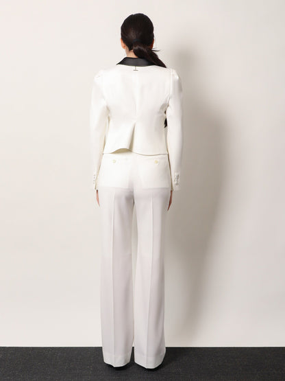 Alexander McQueen Wool blazer with satin lapel - Soft White