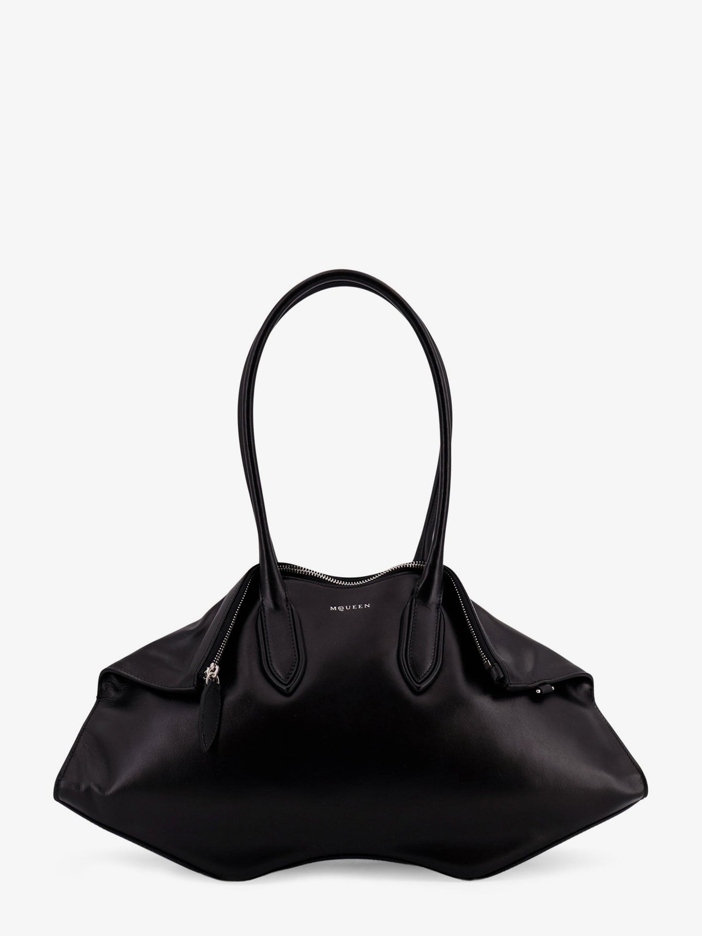 Alexander Mcqueen Manta Leather Shoulder Bag With All Over Metal Details
