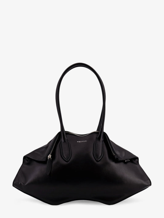 Alexander Mcqueen Manta Leather Shoulder Bag With All Over Metal Details