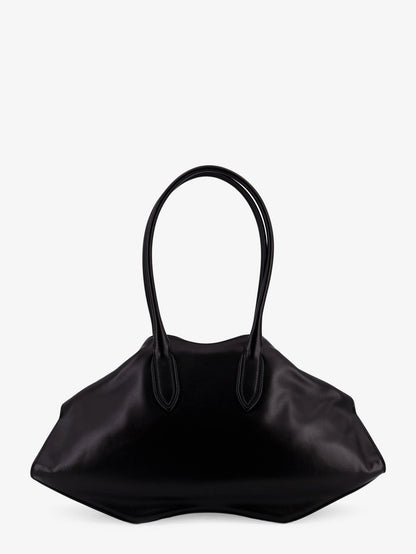 Alexander Mcqueen Manta Leather Shoulder Bag With All Over Metal Details