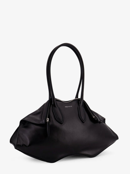 Alexander Mcqueen Manta Leather Shoulder Bag With All Over Metal Details