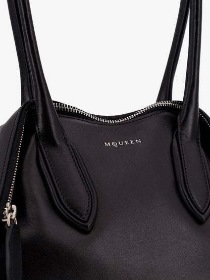 Alexander Mcqueen Manta Leather Shoulder Bag With All Over Metal Details
