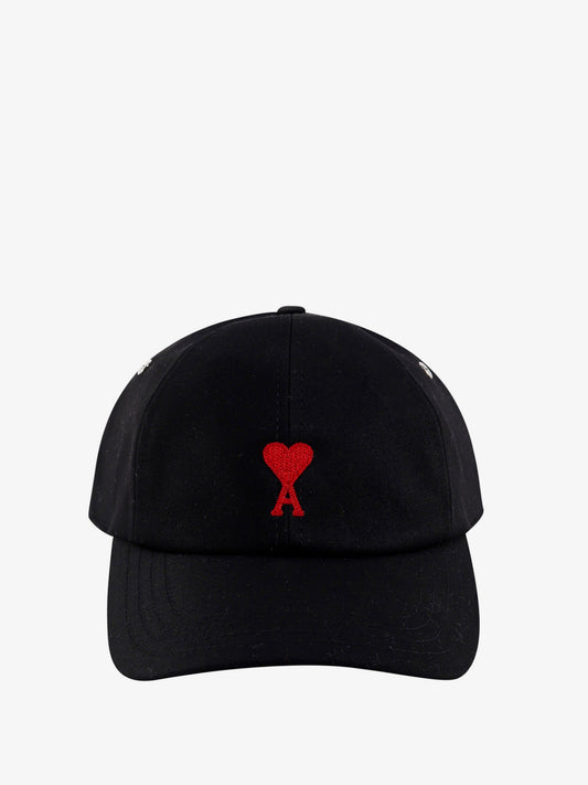 Ami Paris Cotton Hat With Embroidered Logo On The Front