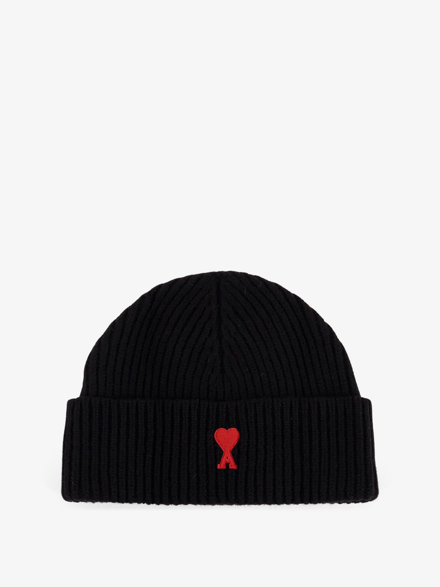 Ami Paris Virgin Wool Hat With Embroidered Logo On The Front