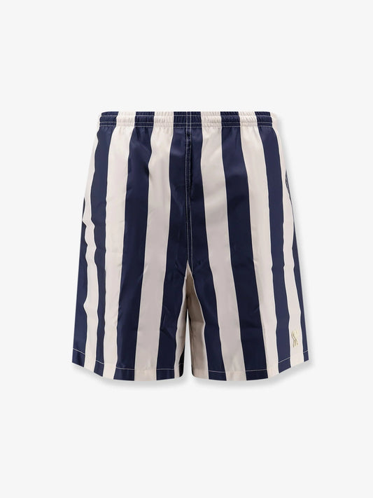 Ami Paris Nylon Swim Shorts With Striped Pattern