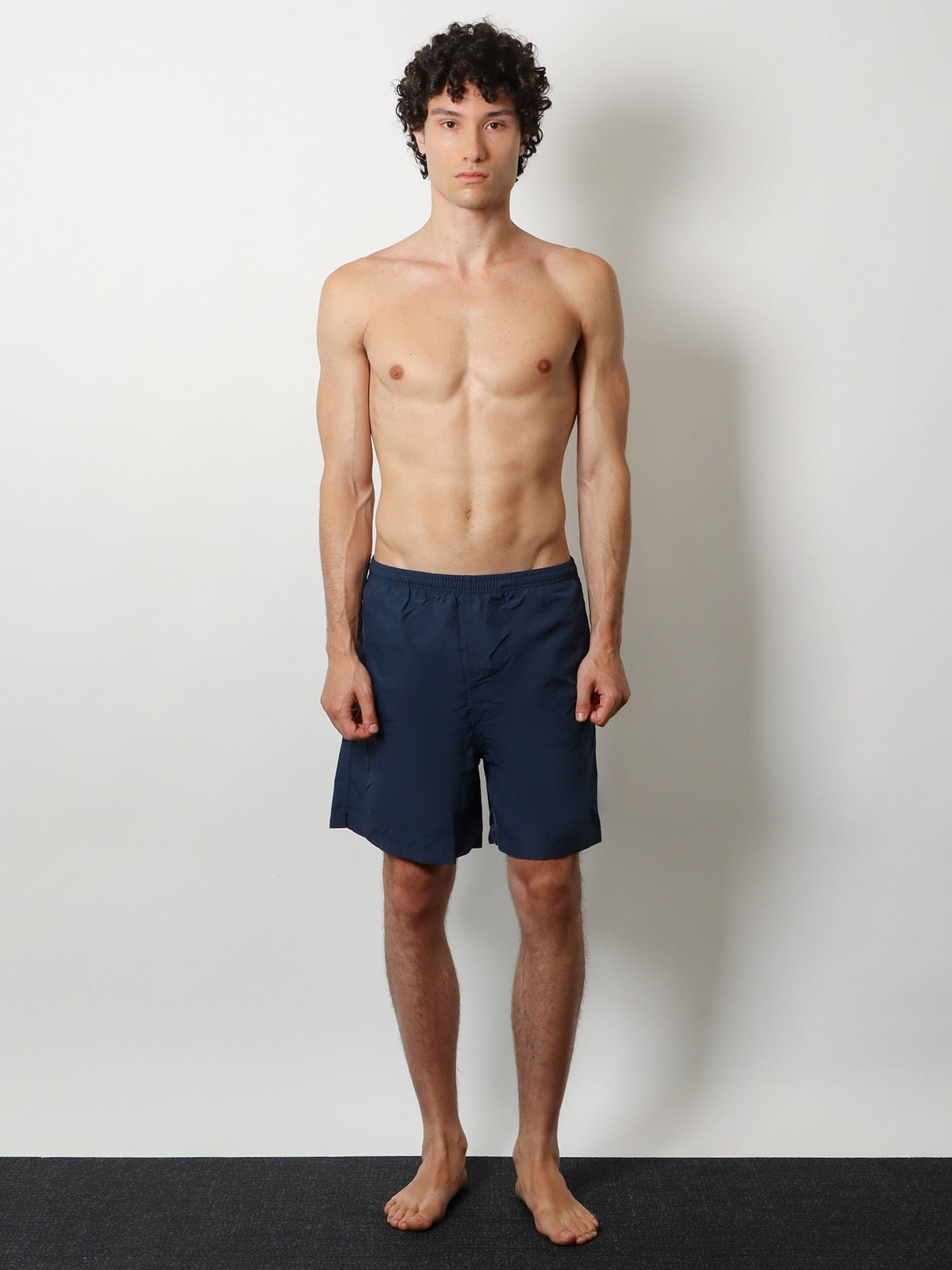 Ami Paris Nylon swimsuit with tone-on-tone logo patch - Encre