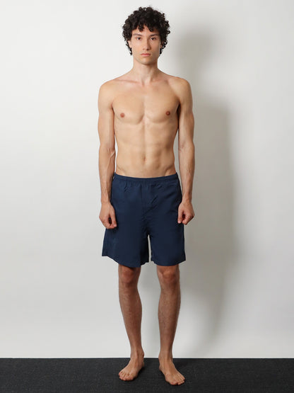 Ami Paris Nylon swimsuit with tone-on-tone logo patch - Encre