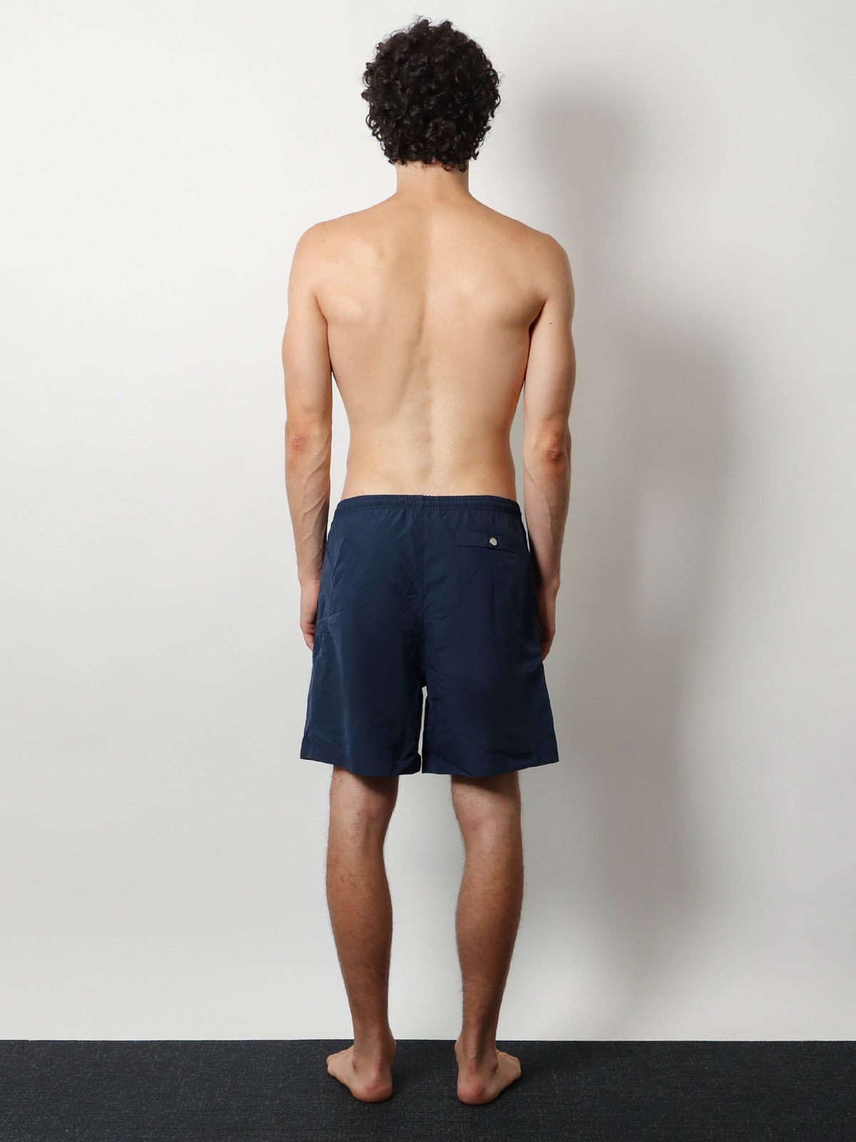 Ami Paris Nylon swimsuit with tone-on-tone logo patch - Encre