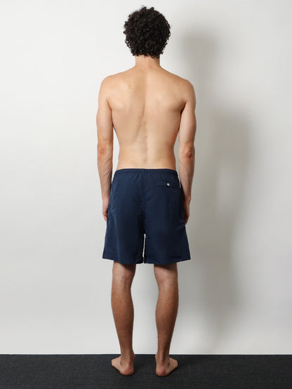 Ami Paris Nylon swimsuit with tone-on-tone logo patch - Encre