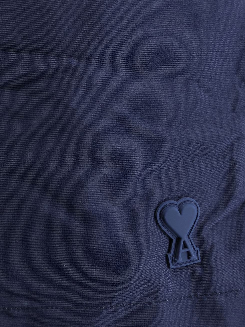 Ami Paris Nylon Swimsuit With Tone On Tone Logo Patch
