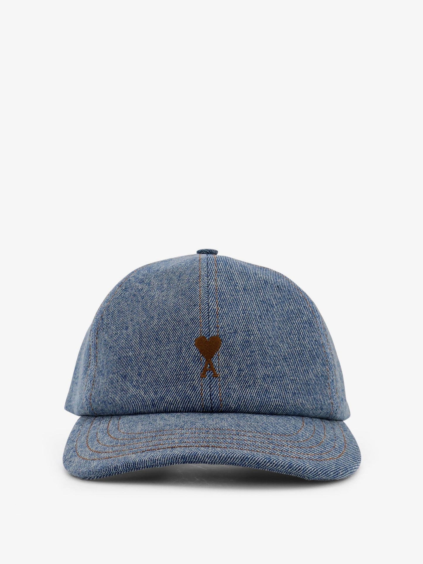 Ami Paris Blue Denim Hat With Embroidered Logo