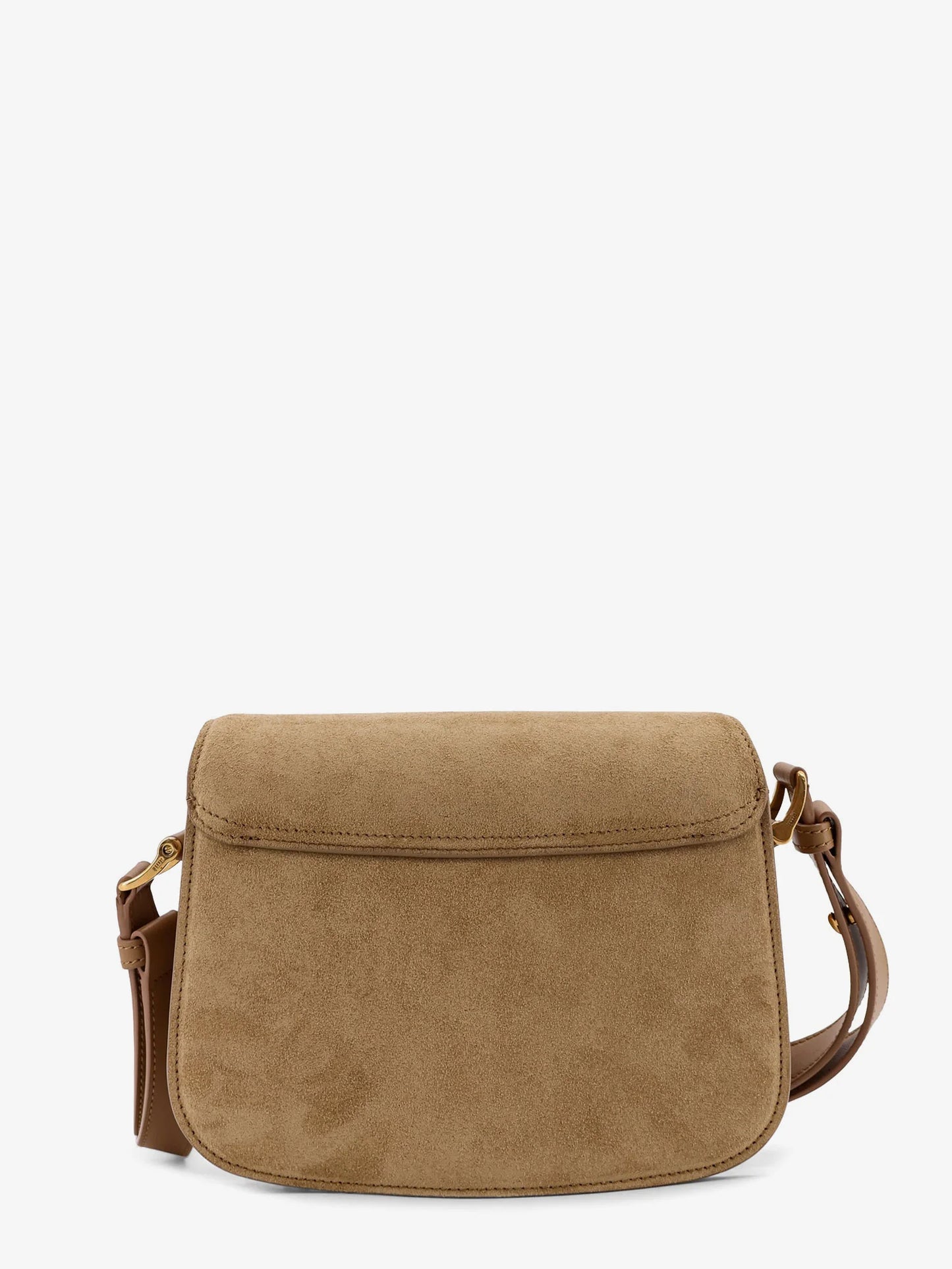 Ami Paris Leather Shoulder Bag With Metal Logo On The Front