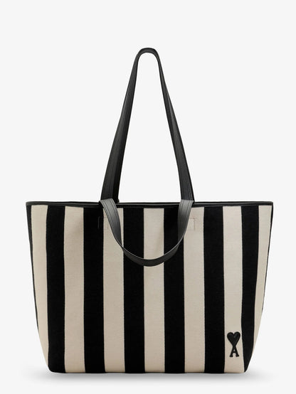 Ami Paris Ami De Coeur Canvas Shopping Bag