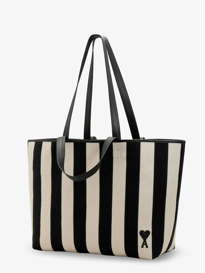 Ami Paris Ami De Coeur Canvas Shopping Bag