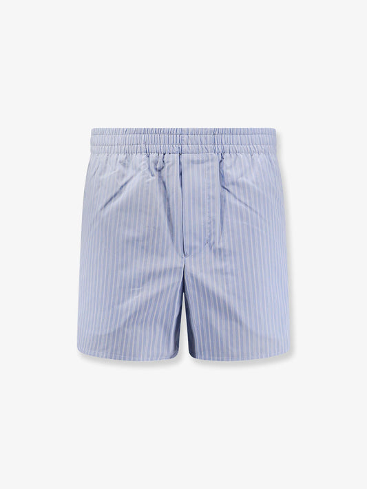 Ami Paris Cotton Bermuda Shorts With Striped Pattern