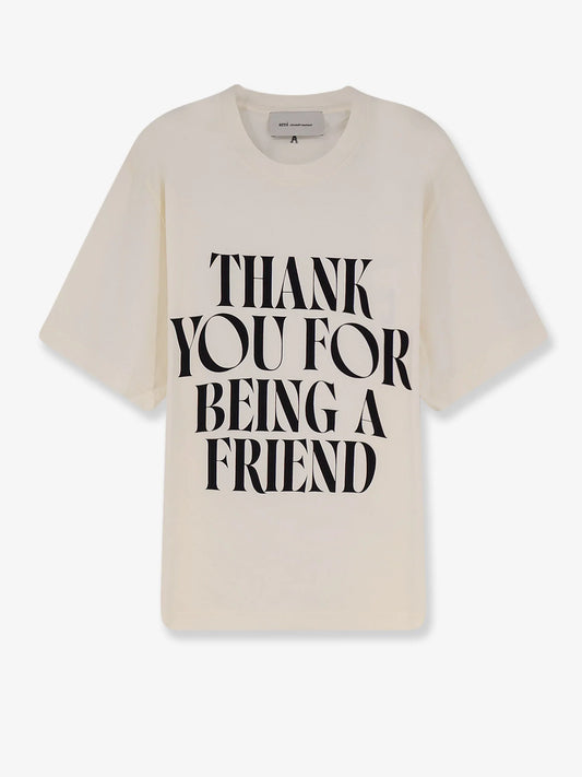 Ami Paris Cotton T Shirt With Frontal Print