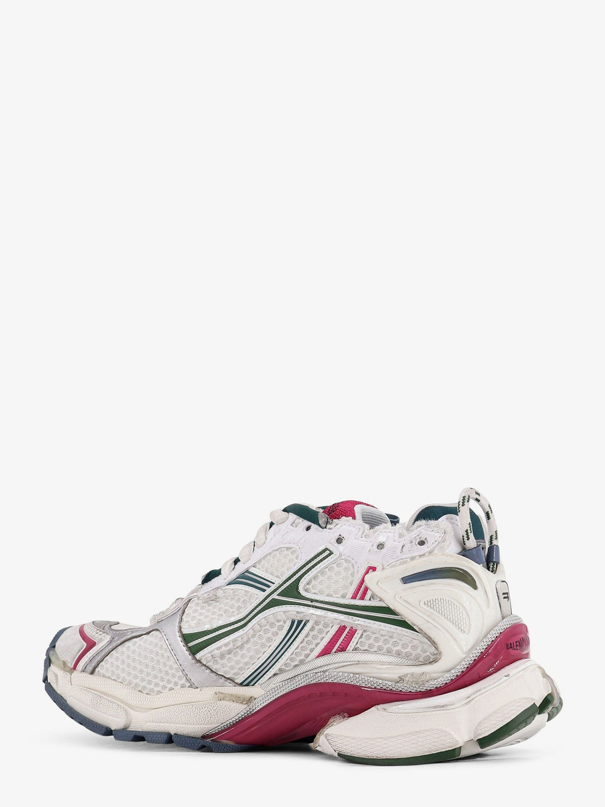 Balenciaga Runner low-top mesh sneakers - Wht/Dk Green/Blu/Pnk
