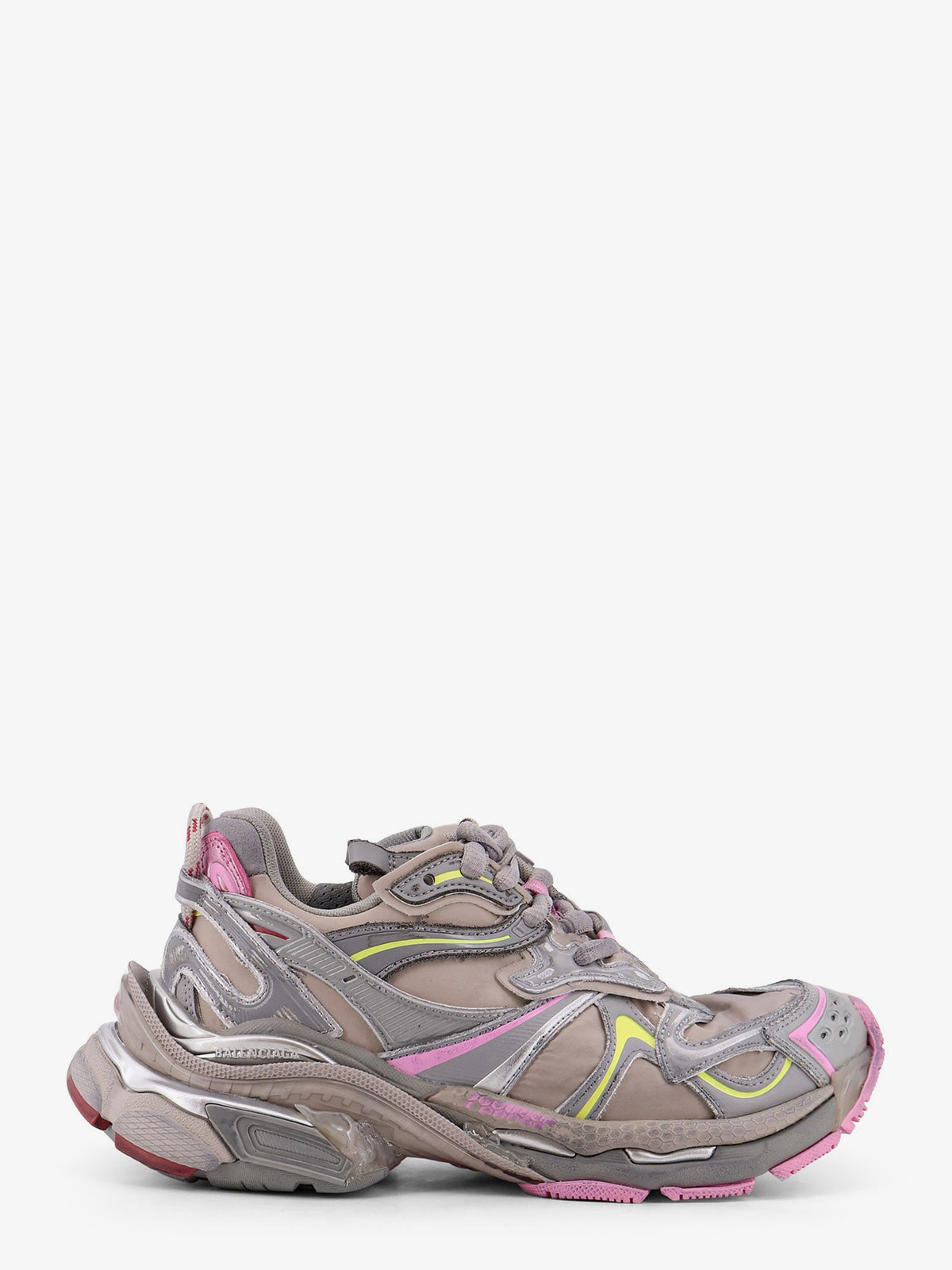Balenciaga Runner 2 nylon low-top sneakers with leather inserts - Beige/Gry/F Yel/Pink