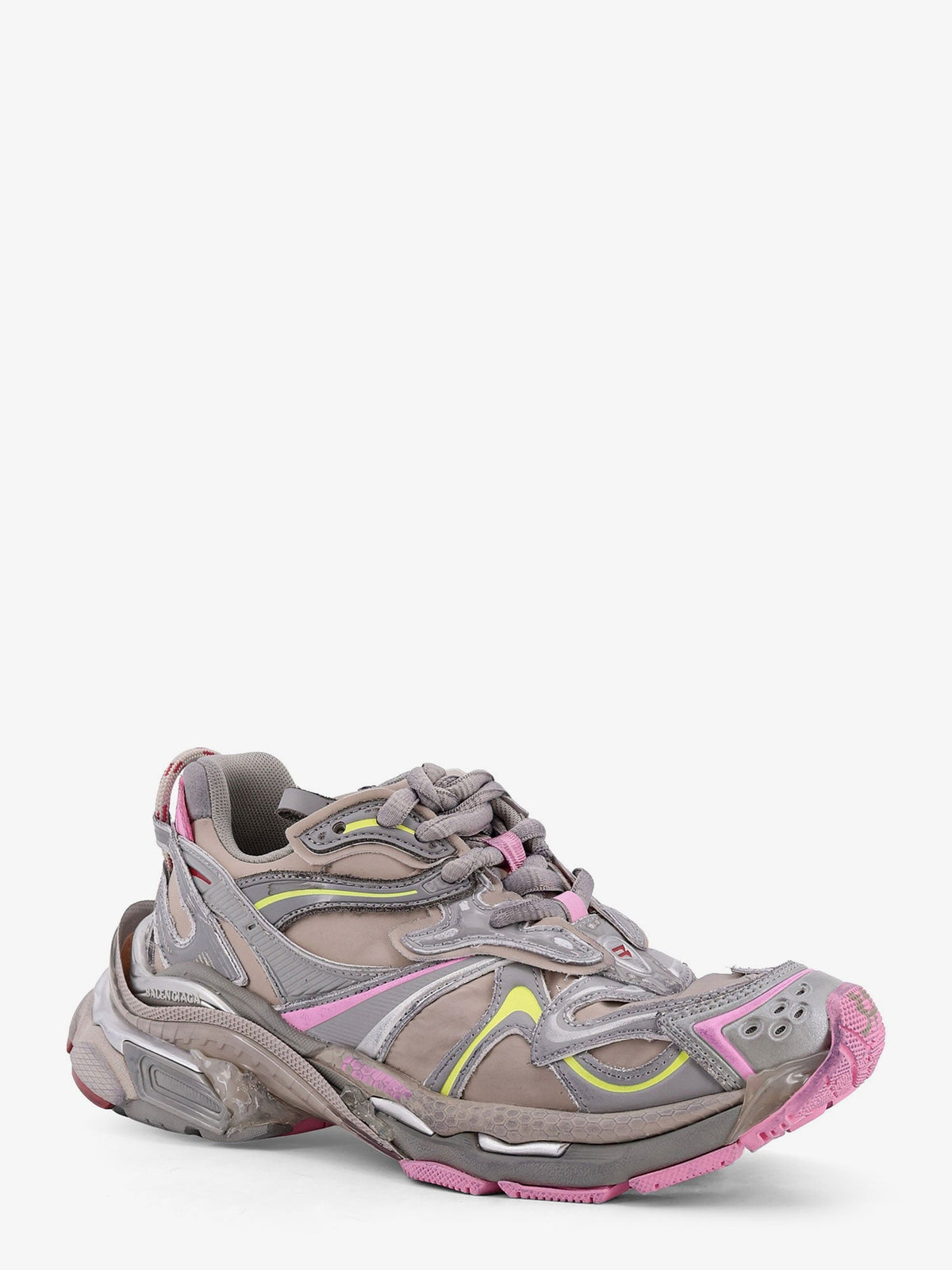 Balenciaga Runner 2 nylon low-top sneakers with leather inserts - Beige/Gry/F Yel/Pink