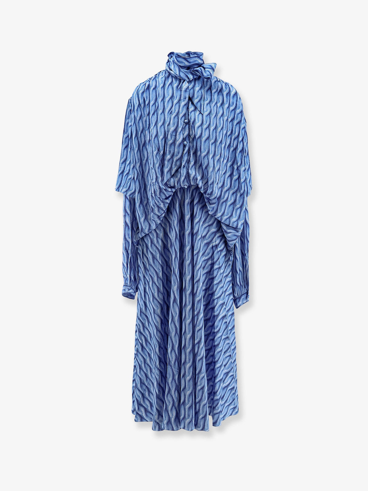 Balenciaga Printed fabric long dress - Blue
