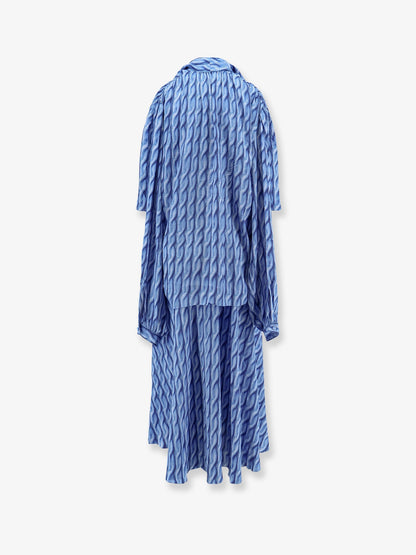 Balenciaga Printed fabric long dress - Blue