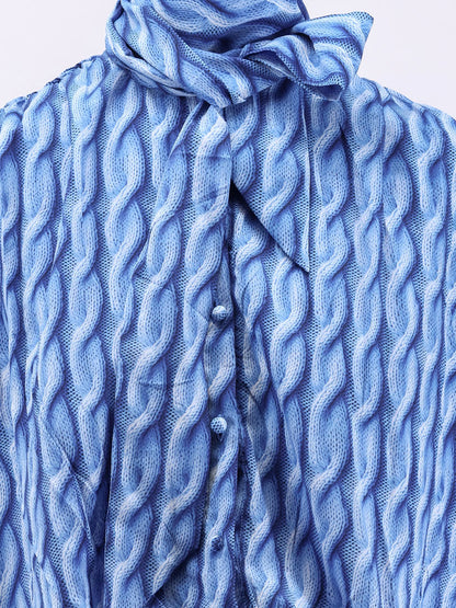 Balenciaga Printed fabric long dress - Blue