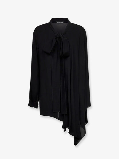 Balenciaga Silk shirt with bow - Nero