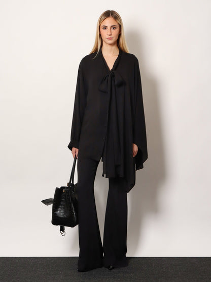 Balenciaga Silk shirt with bow - Nero