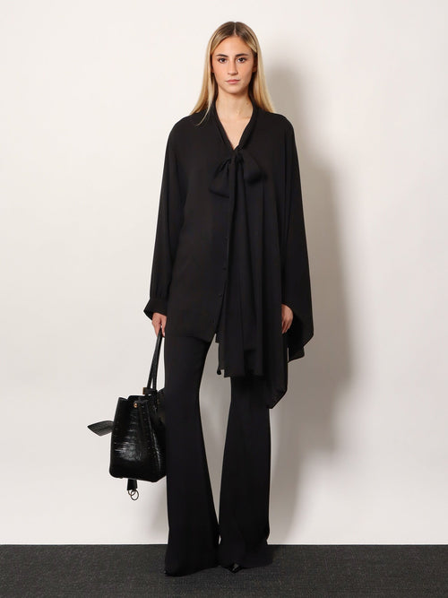 Balenciaga Silk shirt with bow - Nero