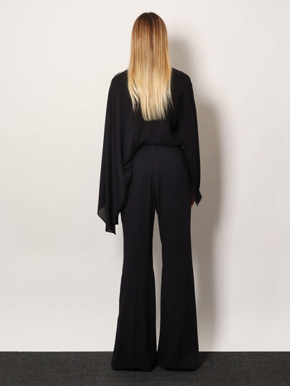 Balenciaga Viscose trousers with flared bottom - Nero