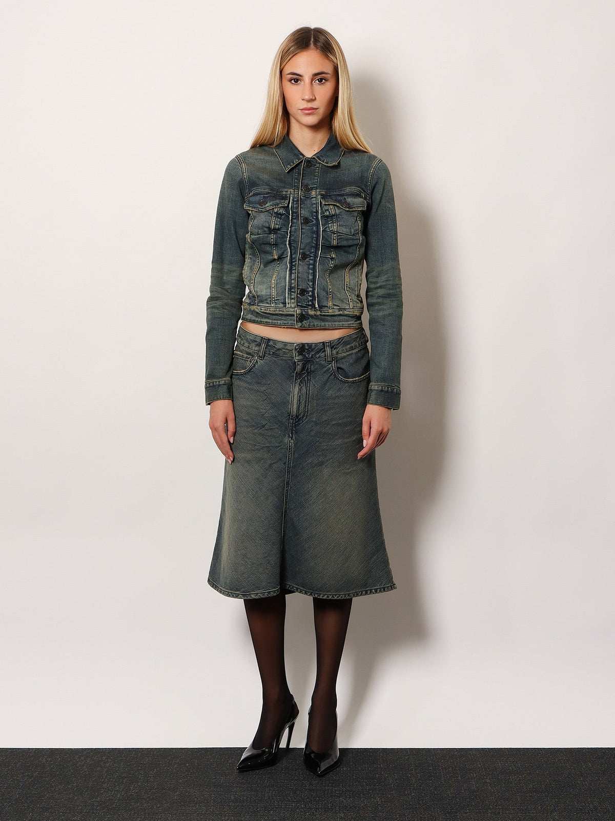 Balenciaga Denim Jacket - Blu Verde Petrolio