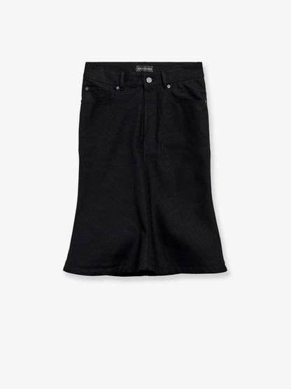 Balenciaga Cotton Midi Skirt - Black