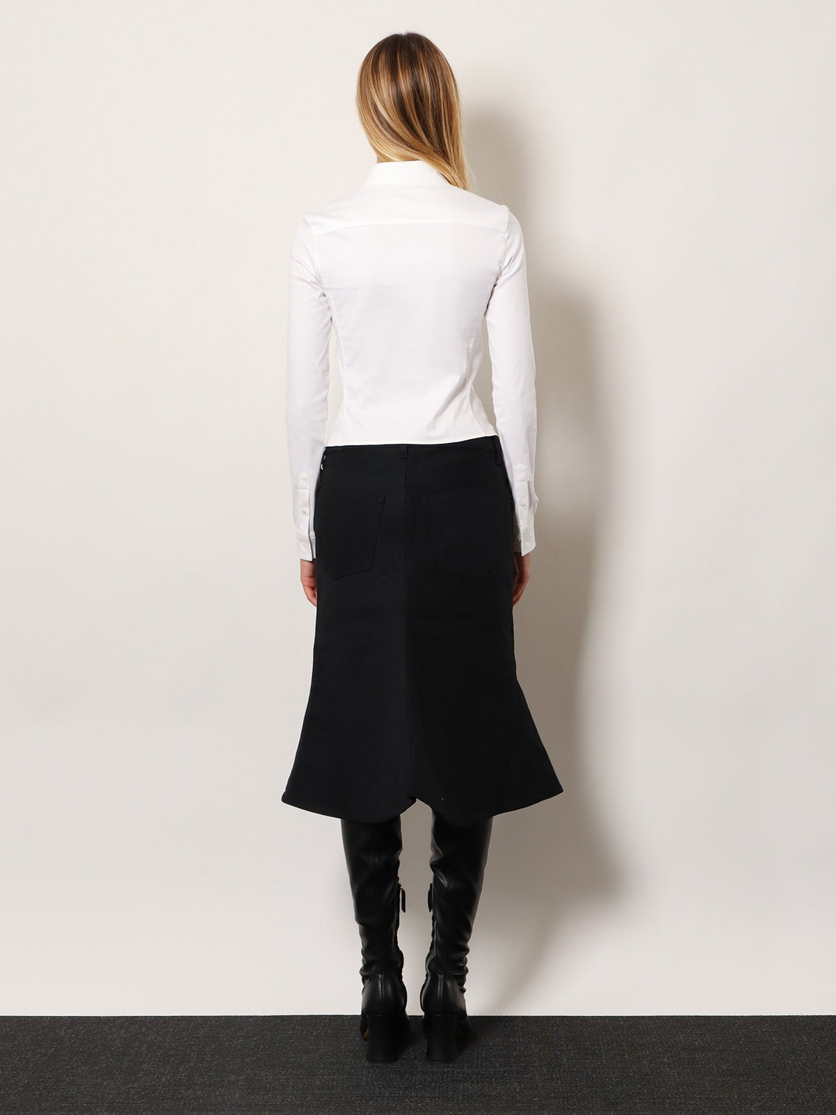 Balenciaga Cotton Midi Skirt - Black