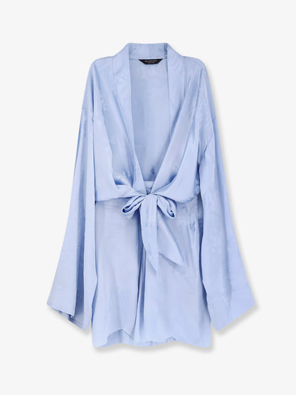 Balenciaga Wrap silk mini dress - Baby Blue
