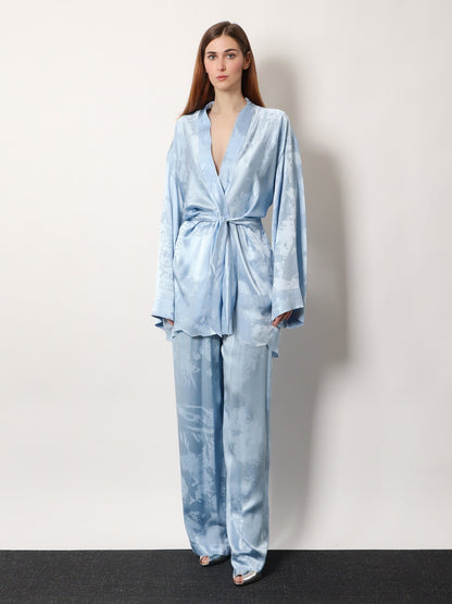 Balenciaga Wrap silk mini dress - Baby Blue