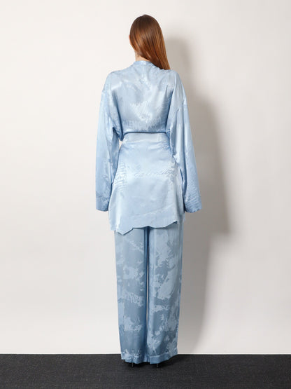 Balenciaga Wrap silk mini dress - Baby Blue