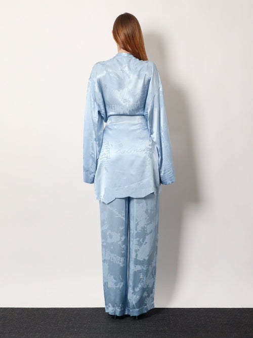 Balenciaga Wrap silk mini dress - Baby Blue
