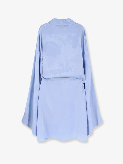 Balenciaga Wrap silk mini dress - Baby Blue