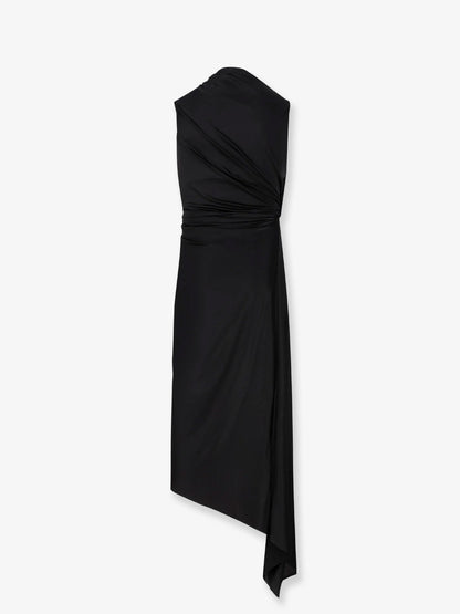 Balenciaga Stretch fabric long asymmetrical dress - Black