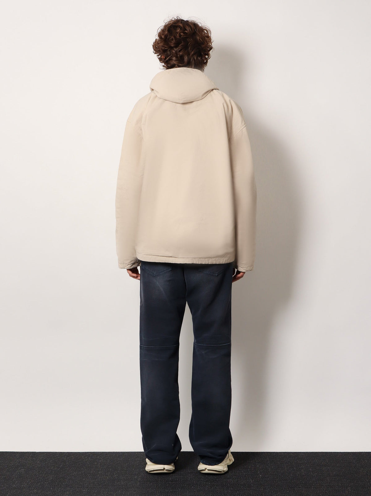 Balenciaga Cotton blend jacket with embroidered logo on the front - Light Beige