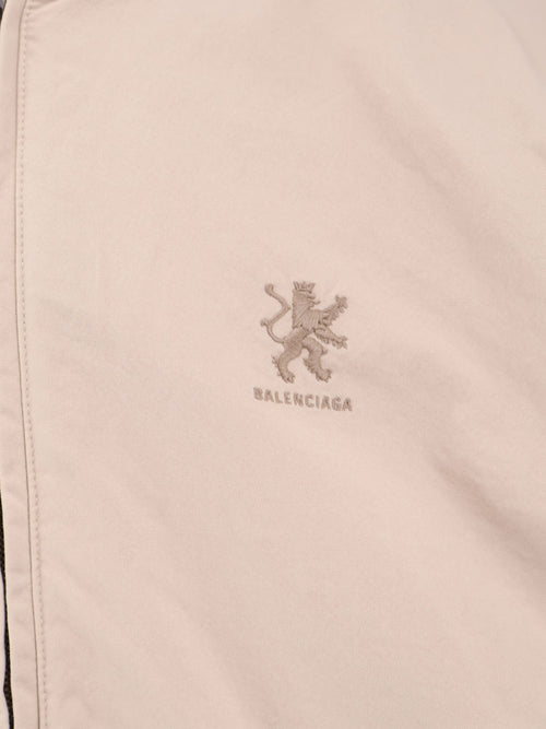 Balenciaga Cotton blend jacket with embroidered logo on the front - Light Beige