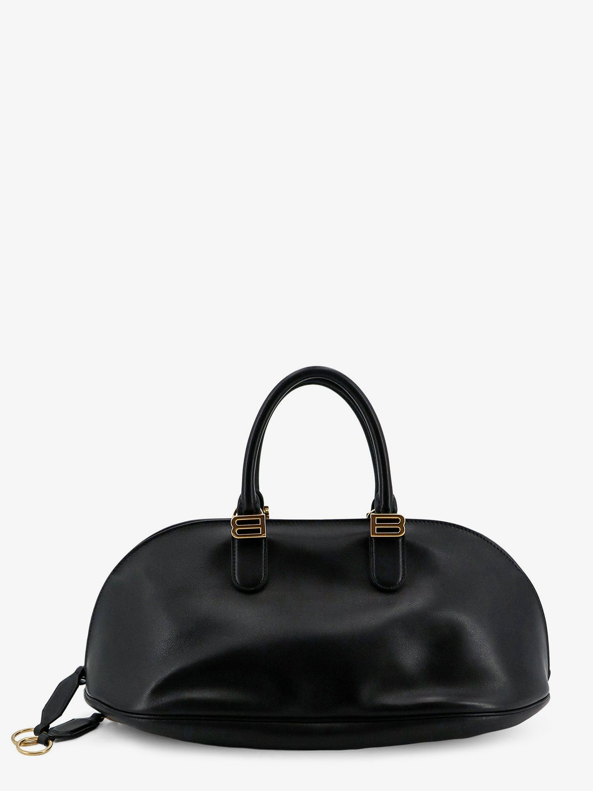 Balenciaga Bolero Bowling Medium Leather Bag - Blackplum