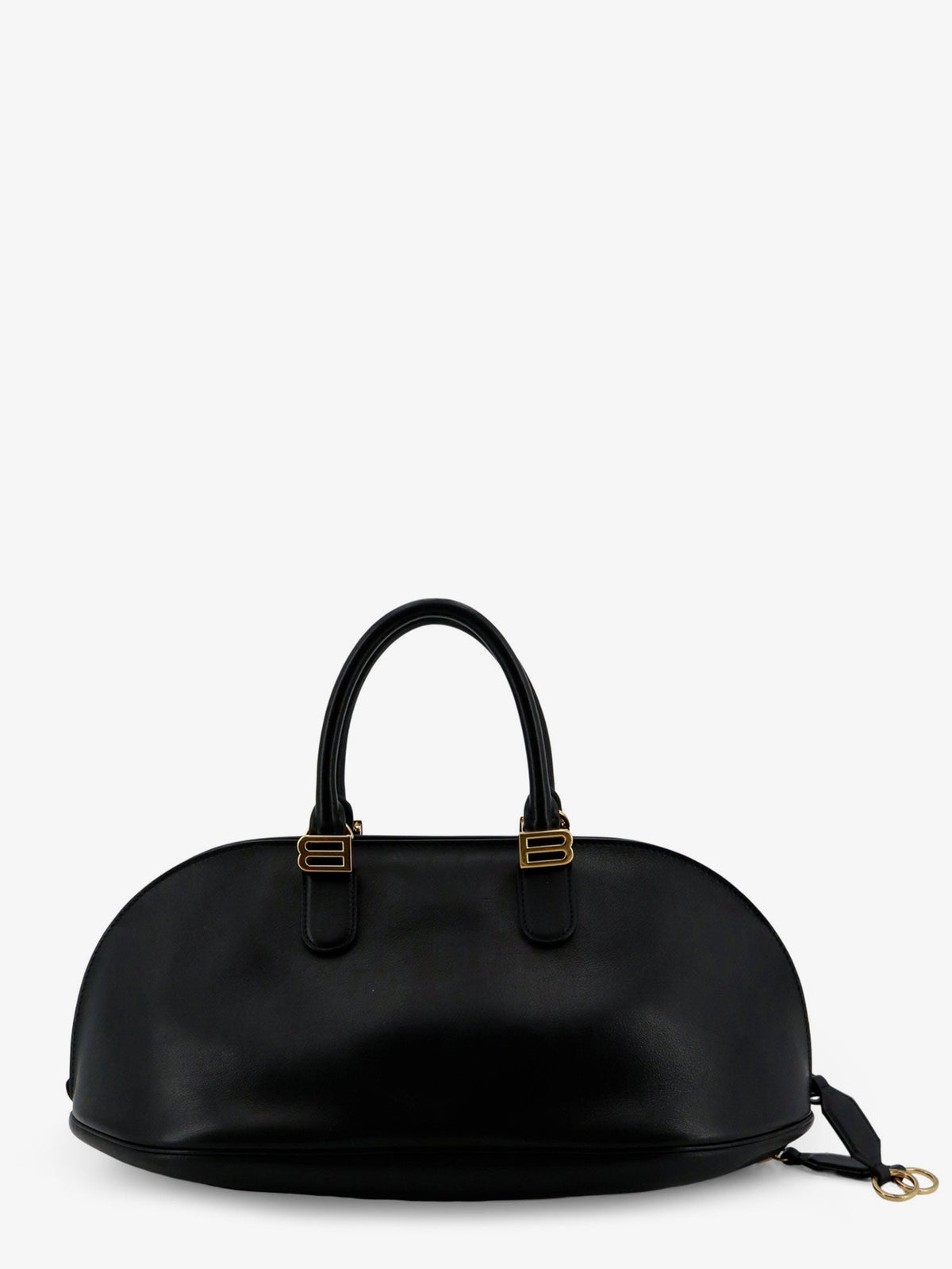 Balenciaga Bolero Bowling Medium Leather Bag - Blackplum