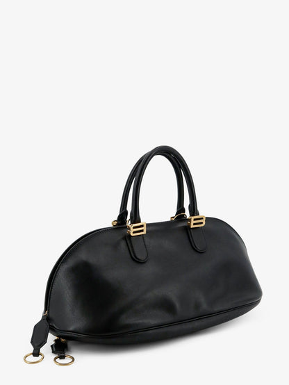 Balenciaga Bolero Bowling Medium Leather Bag - Blackplum