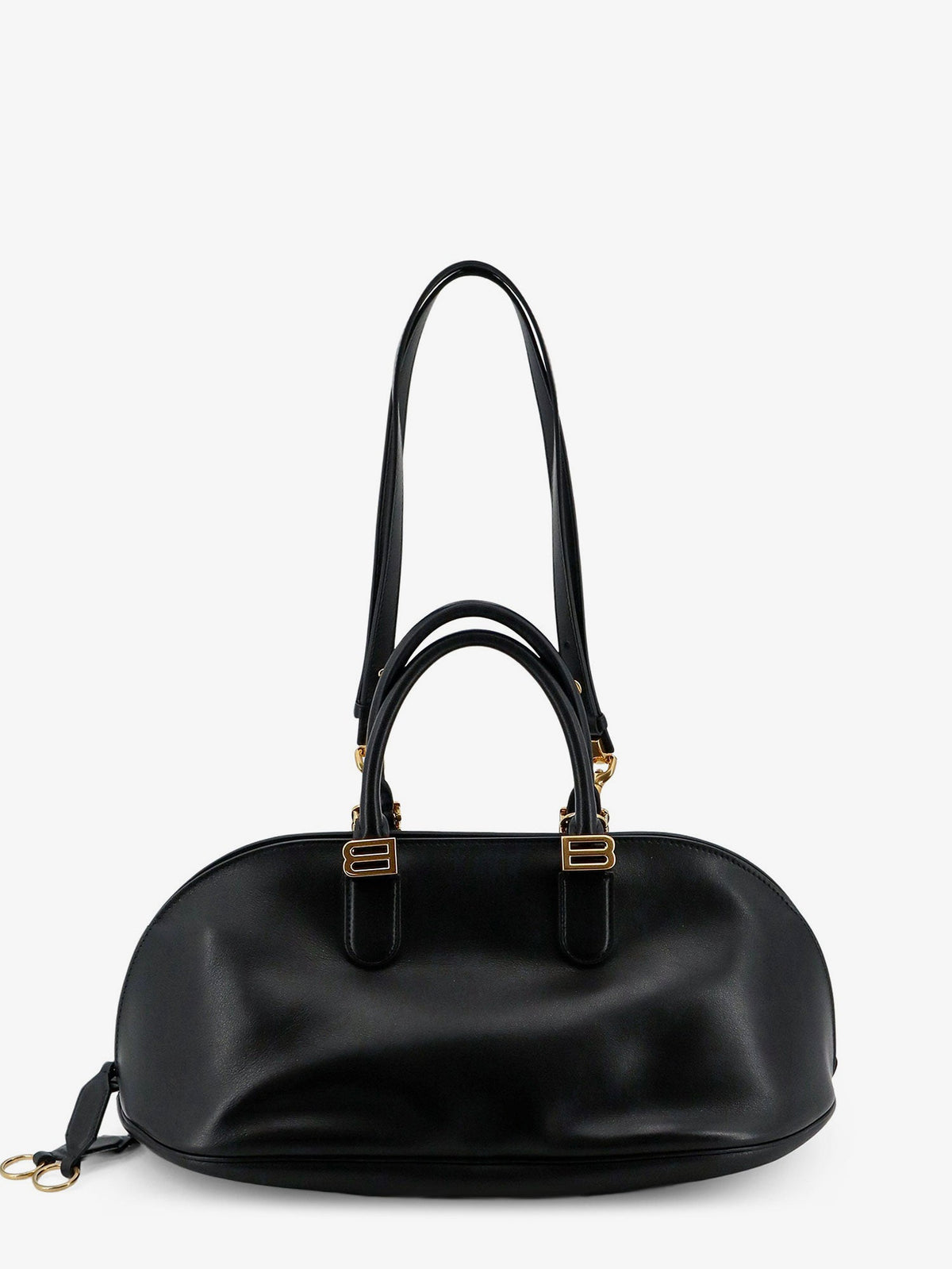 Balenciaga Bolero Bowling Medium Leather Bag - Blackplum